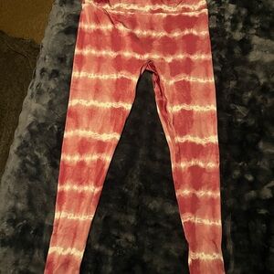 K-DEER Womens Pink Tie-Dye Leggings